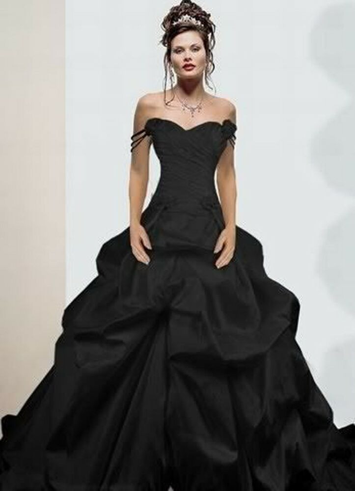Black Dresses For Wedding
 2017 New Black Taffeta y Wedding Dress Ball Gown Size 6