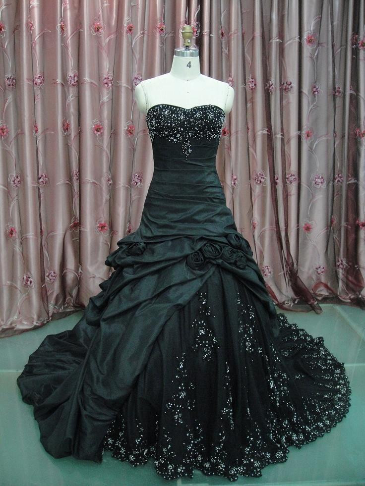 Black Dresses For Wedding
 Vintage Black Wedding Dress Gothic Strapless Bridal Ball