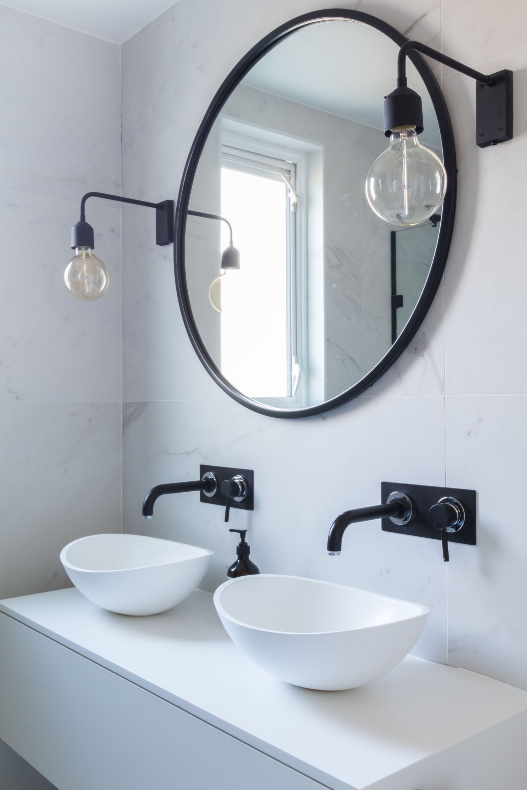 Black Framed Bathroom Mirror
 Bathroom marble tiles marble black and white bathroom