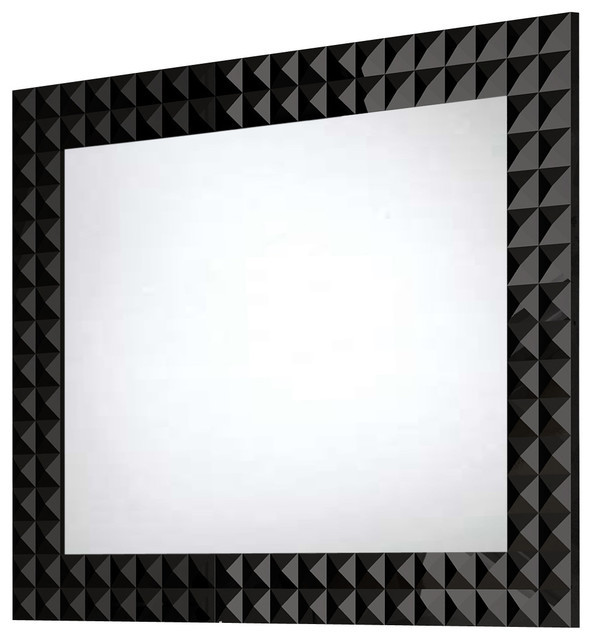Black Framed Bathroom Mirror
 Diamond Wall Framed Mirror Contemporary Bathroom
