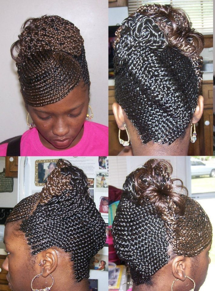 Black Hairstyles Braids Updo
 Braided French roll