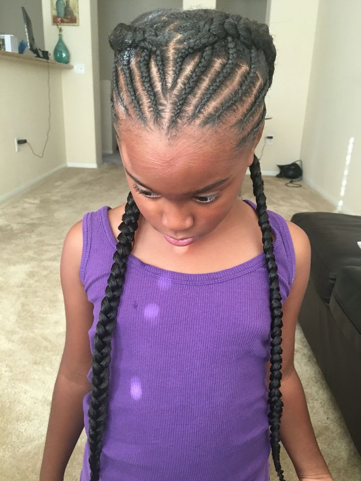 Black Little Girl Braids Hairstyles
 Goddess braids half braided Halo beehive black girl