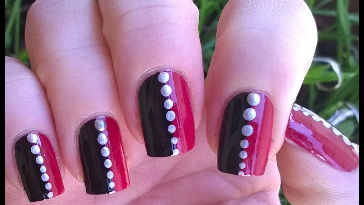 Black Nail Designs
 Easy nail art designs 1 DIY Pretty black & pink