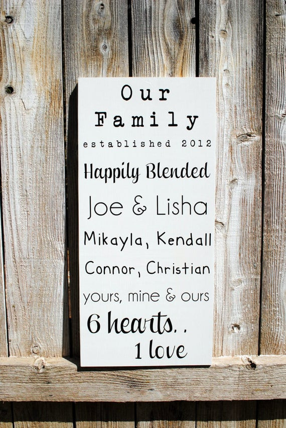 Blended Family Wedding Quotes
 Blended Family Sign Established date sign with by