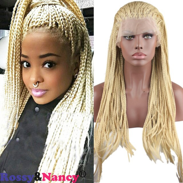 Blonde Lace Front Wigs With Baby Hair
 Rossy&Nancy Synthetic 613 Blonde Lace Front Braided Wig