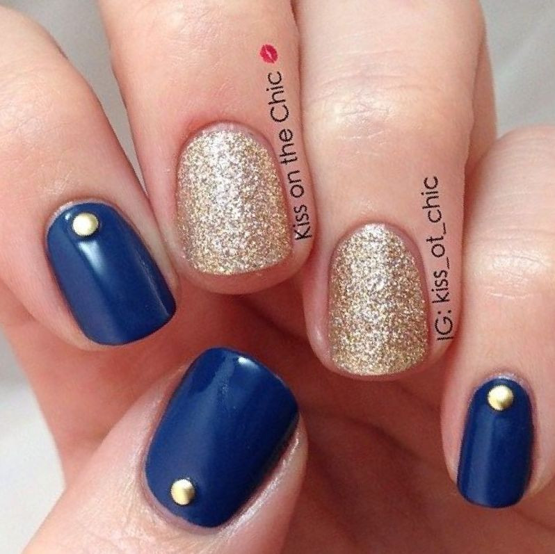 Blue And Gold Nail Art
 42 Blue And Gold Nail Designs StylePics