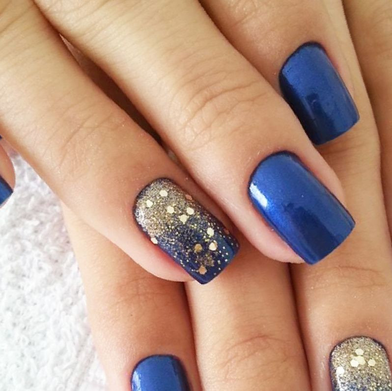 Blue And Gold Nail Art
 42 Blue And Gold Nail Designs StylePics