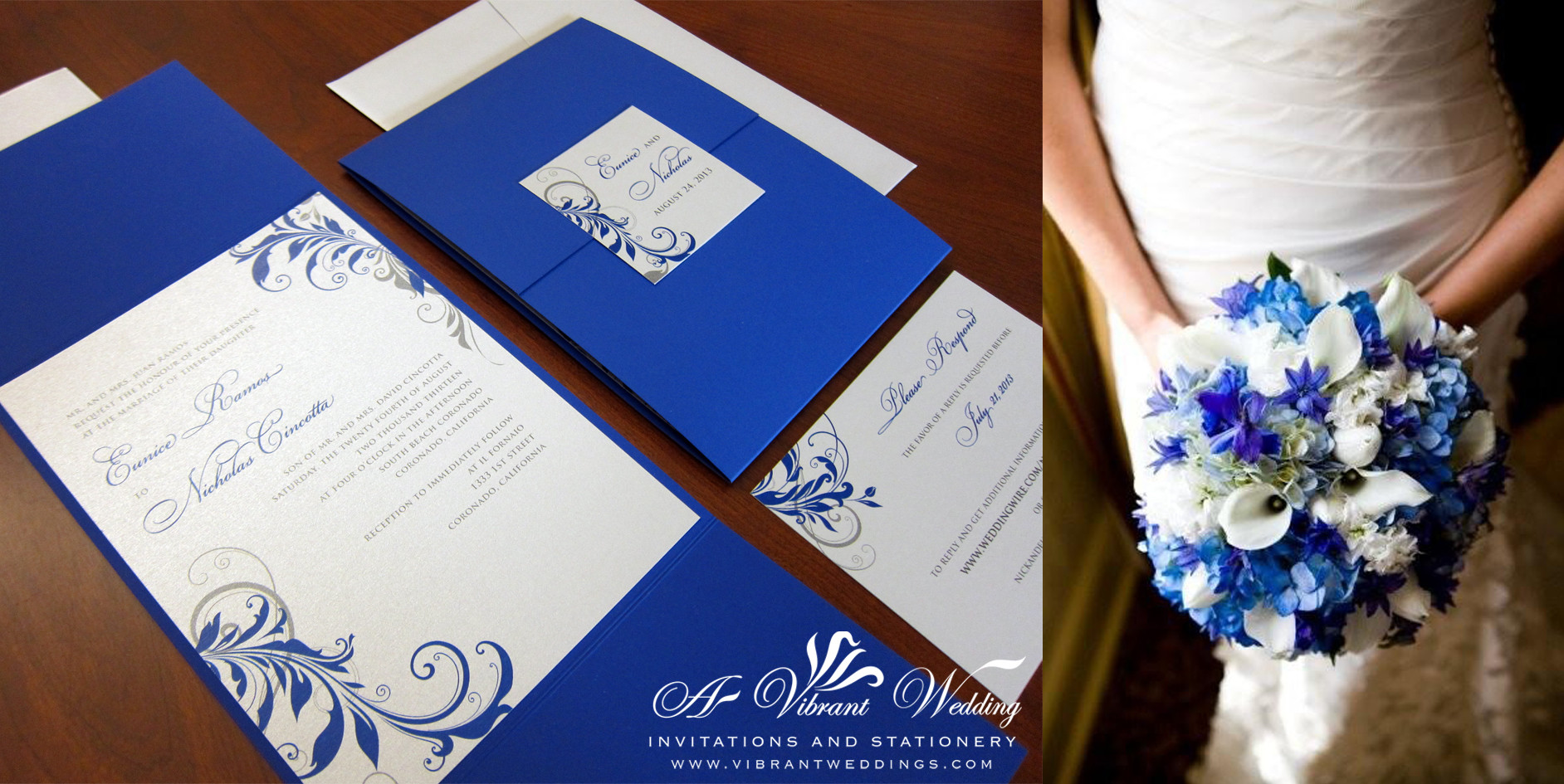 Blue And Silver Wedding Invitations
 Blue and Silver Wedding Invitation