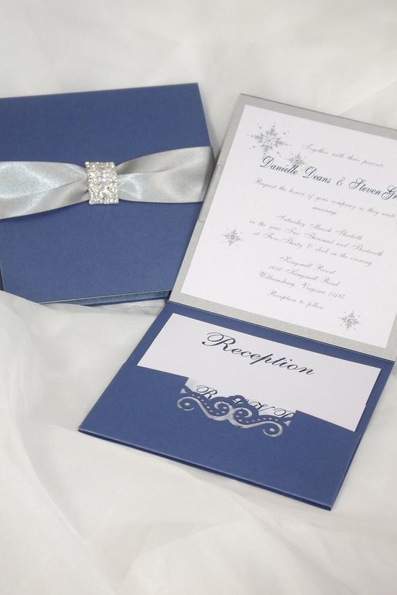 Blue And Silver Wedding Invitations
 Wedding Invitation Royal Blue and Silver Wedding Invitation