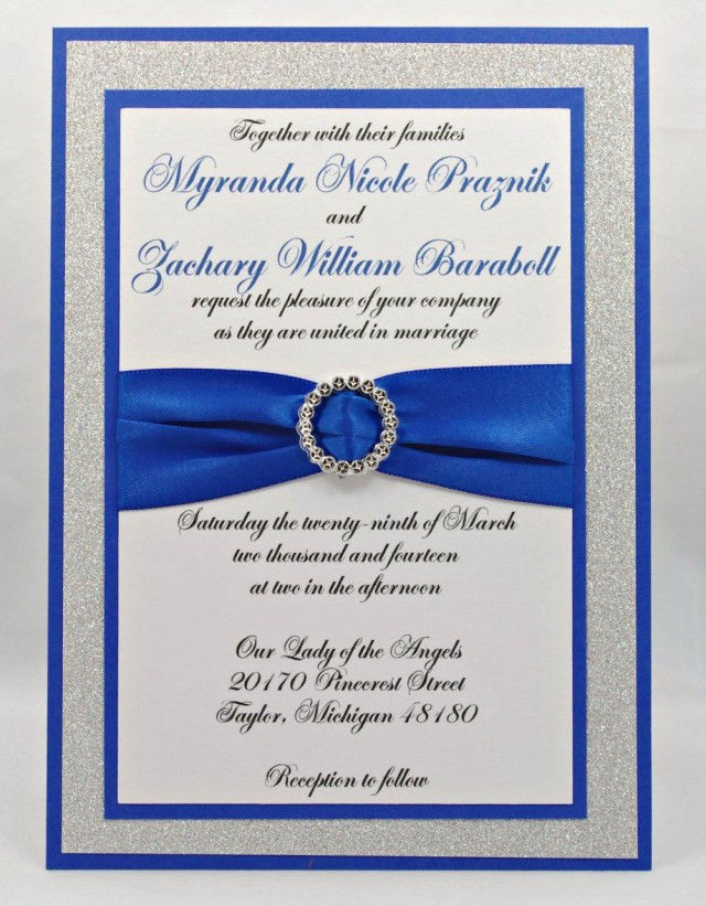 Blue And Silver Wedding Invitations
 32 Inspiration Image of Royal Blue And Silver Wedding