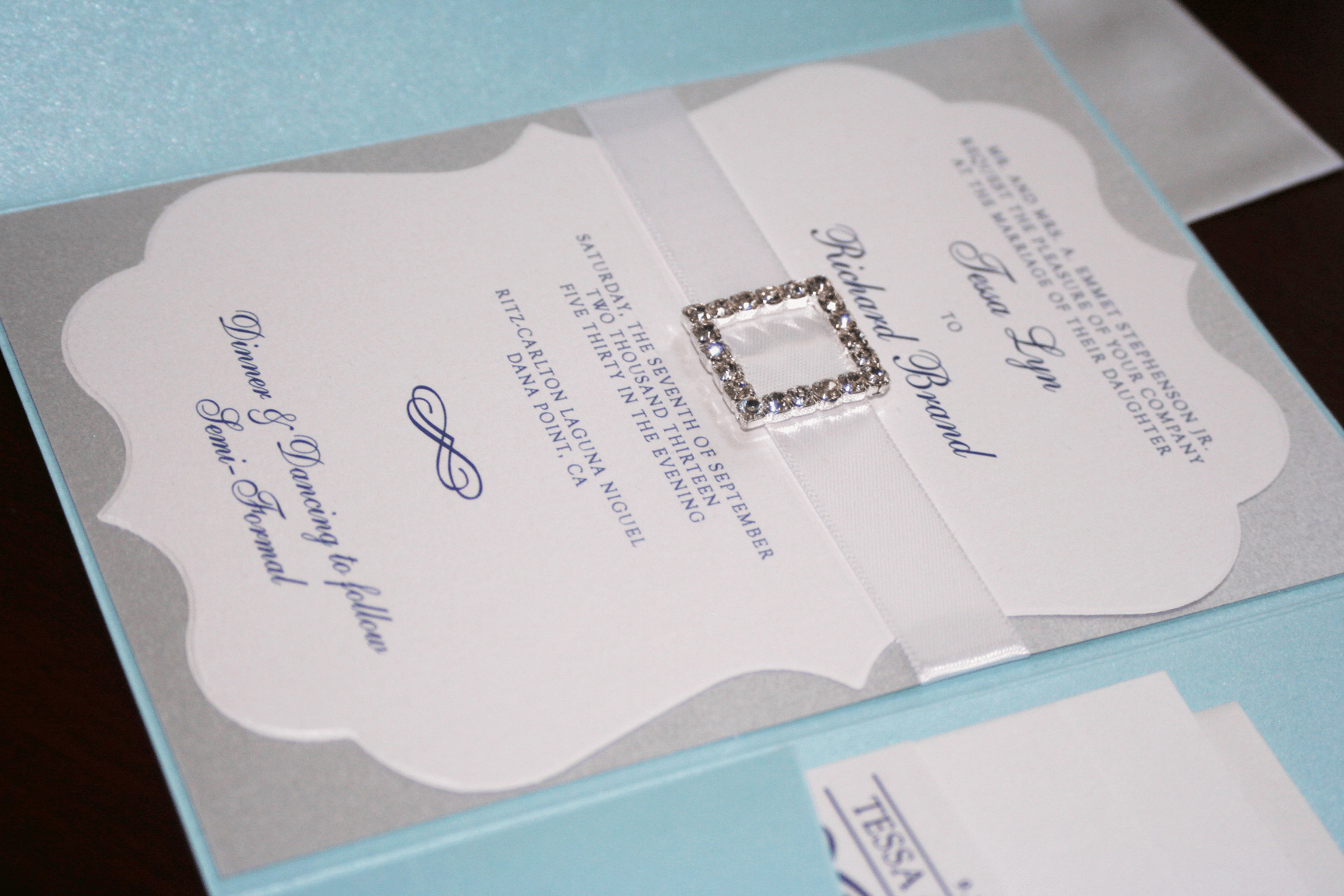 Blue And Silver Wedding Invitations
 Light Blue and Silver Wedding Invitations Too Chic