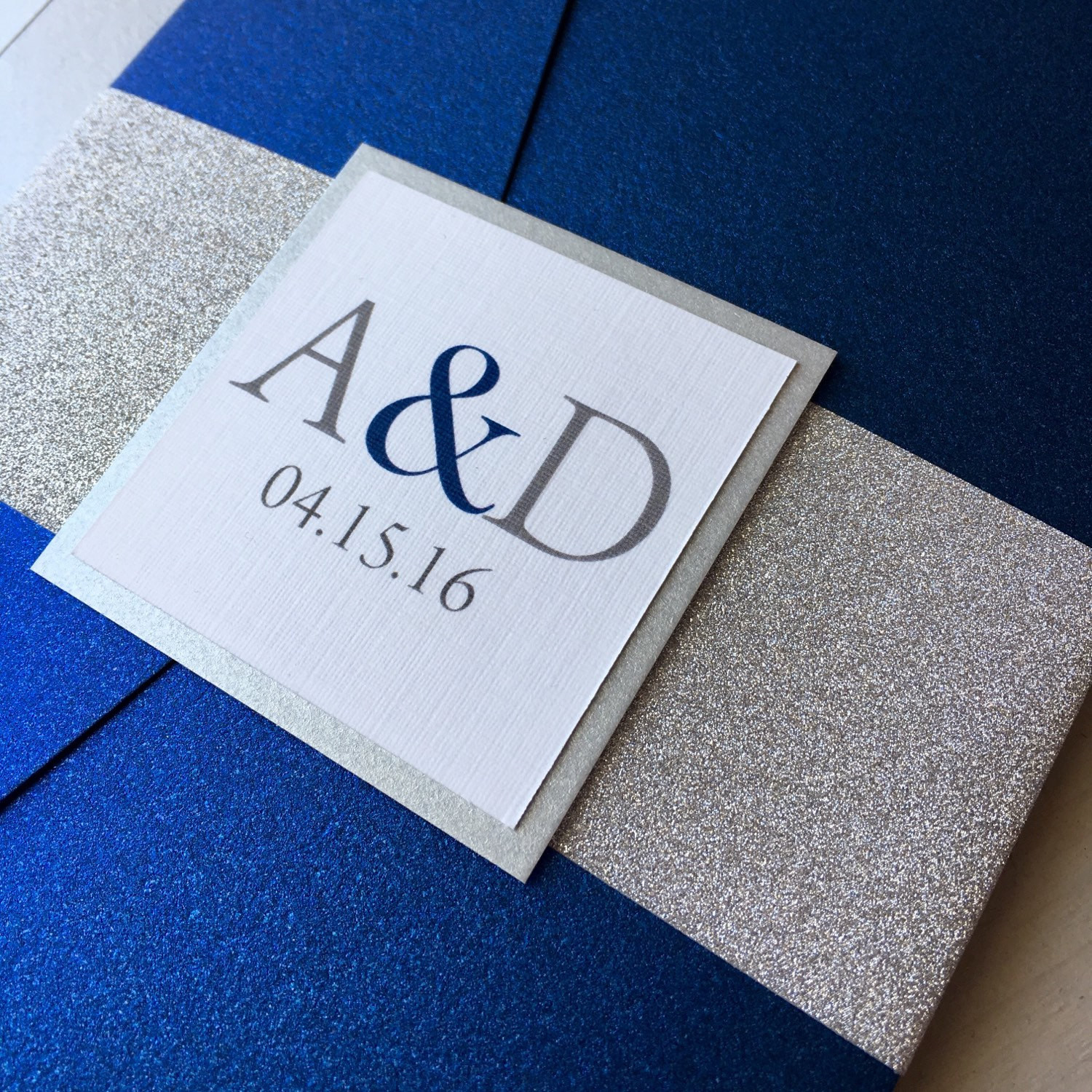 Blue And Silver Wedding Invitations
 Silver Glitter and Cobalt Blue Wedding Invitations Blue and