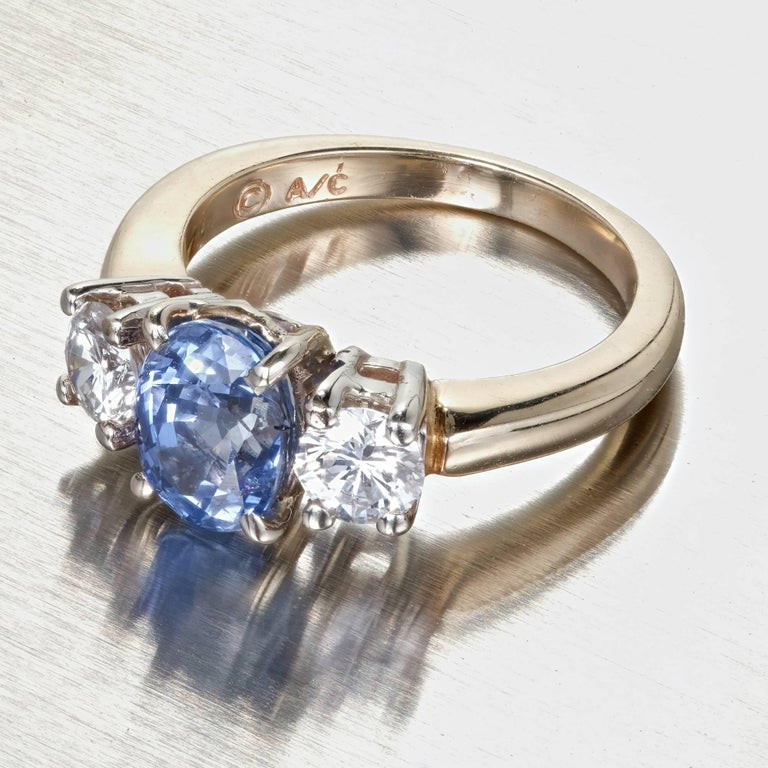Blue Diamond Rings For Sale
 2 14 Carat Oval Natural Blue Sapphire Diamond Gold