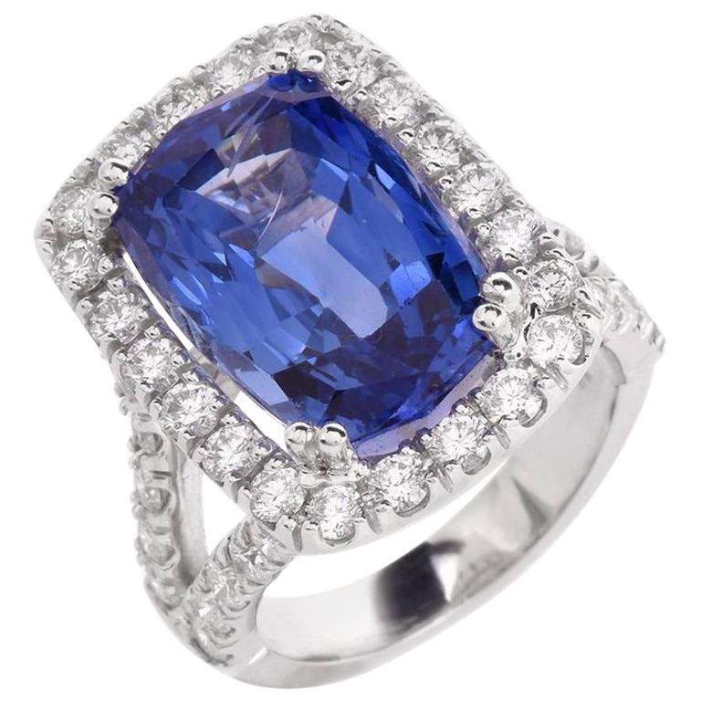 Blue Diamond Rings For Sale
 15 80 Carat Blue Sapphire Diamond Cocktail Ring For Sale