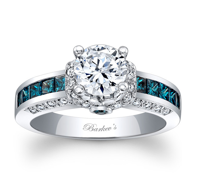 Blue Diamonds Rings
 Barkevs Blue Diamond Engagement Ring 6452LBD