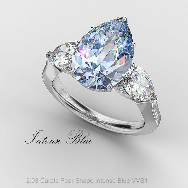 Blue Diamonds Rings
 Fancy Intense Blue Diamond Ring by Bez Ambar