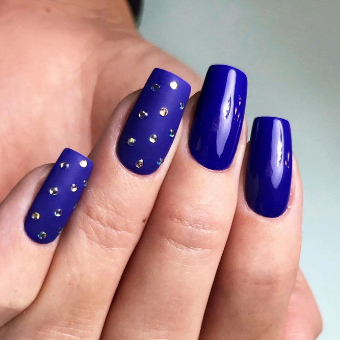 Blue Nail Designs With Rhinestones
 Flawless Perfection Cobalt Blue Nails