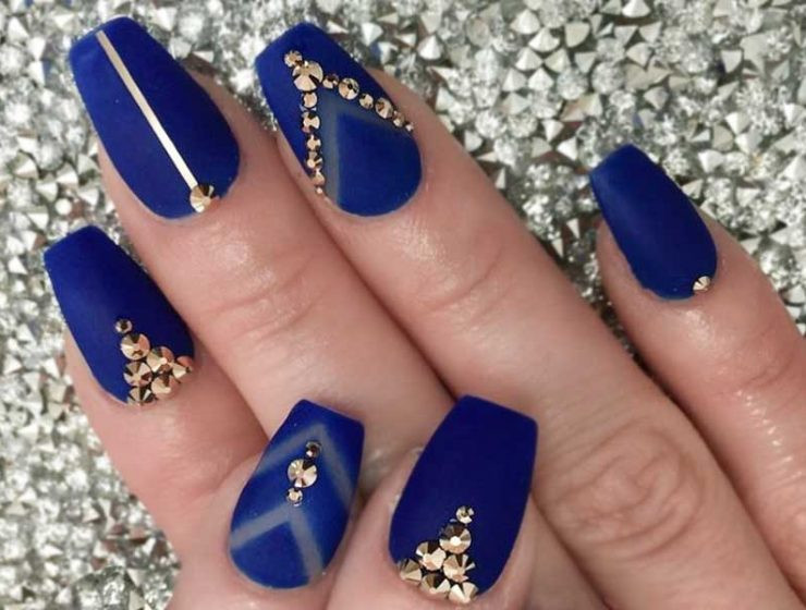 Blue Nail Designs With Rhinestones
 The Best Nail Shapes To Sport in 2017