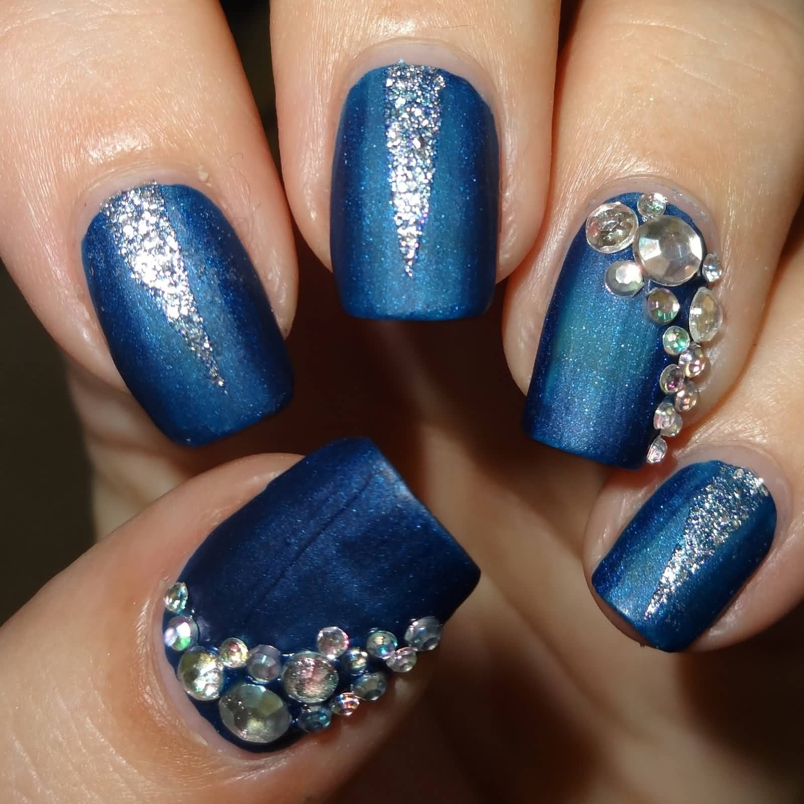 Blue Nail Designs With Rhinestones
 70 Most Beautiful 3D Nail Art Design Ideas For Trendy Girls