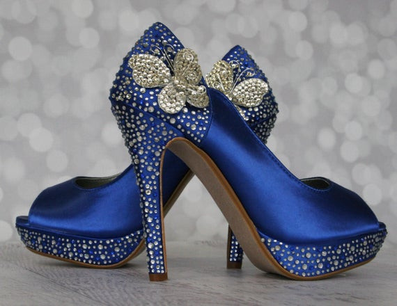 Blue Wedding Shoes For Bride
 Butterfly Wedding Blue Wedding Shoes Something Blue