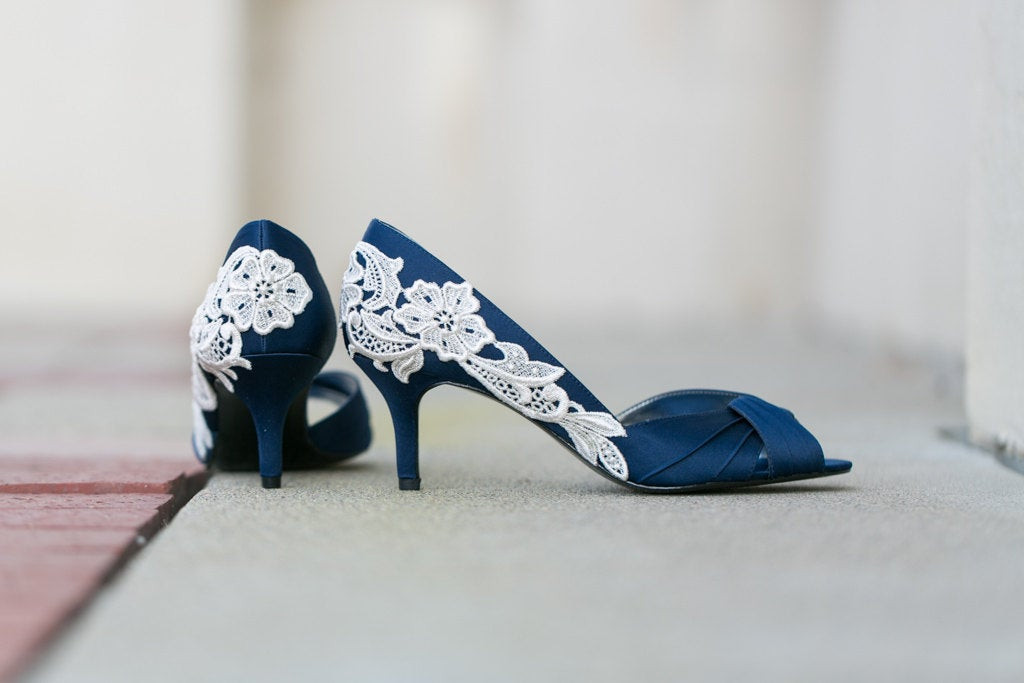 Blue Wedding Shoes For Bride
 Wedding Shoes Navy Blue Wedding Heels Bridal Shoes by
