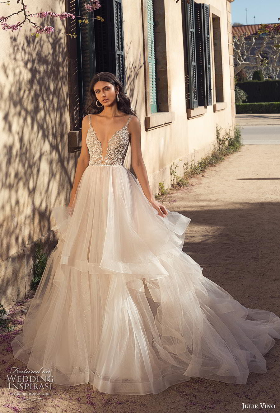 Blush Wedding Gowns 2020
 Julie Vino Spring 2020 Wedding Dresses — “Barcelona
