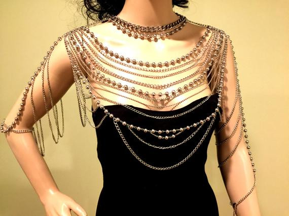 Body Jewelry Dress
 Shoulder Jewelry Shoulder Chains Body Chains Top by MirelaS