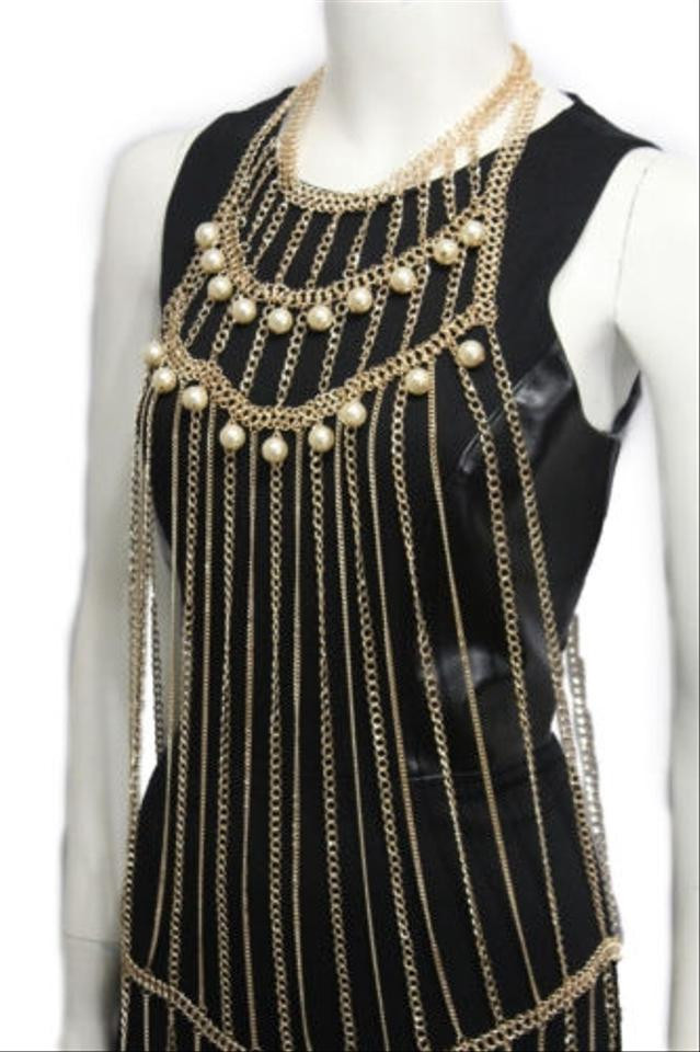 Body Jewelry Dress
 Women Gold Metal Full Body Chains Fashion Jewelry Harness