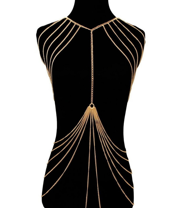 Body Jewelry Dress
 Free Shipping Body shoulder Chain Silver Gold JEWELRY
