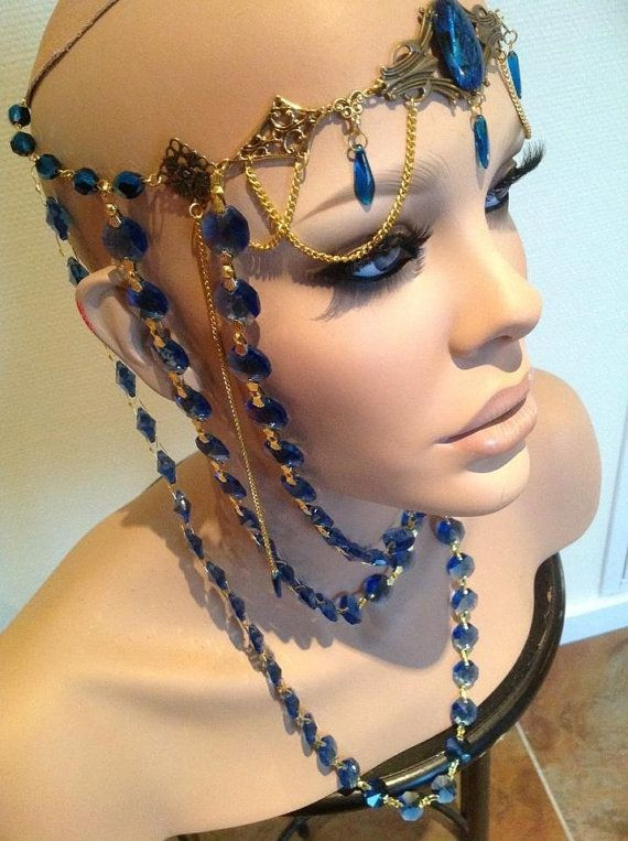 Body Jewelry Fantasy
 READY TO SHIP Midnight Blue Goddess Genuine Crystal