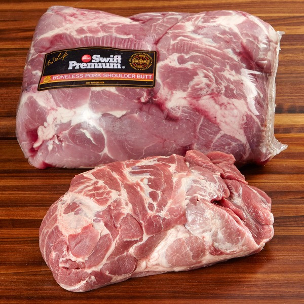 Boneless Pork Shoulder
 Swift Premium Boneless Pork Shoulder Vacuum Packaged per