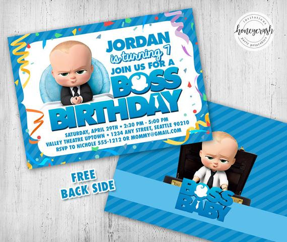 Boss Baby Party
 Boss Baby Birthday Invitation Printable Digital File