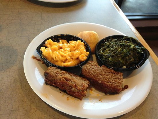 Boston Market Mashed Potatoes
 Meatloaf yummy mac and cheese and garlic spinach