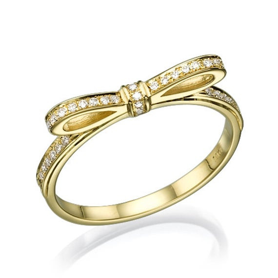 Bow Wedding Ring
 Bow Tie Wedding Diamonds Ring 0 09carat Natural Diamonds