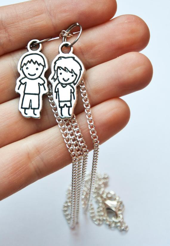Boyfriend And Girlfriend Necklaces
 Boyfriend & girlfriend necklaces with cute little boy and