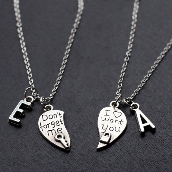 Boyfriend And Girlfriend Necklaces
 his and her necklace boyfriend girlfriend valentines day