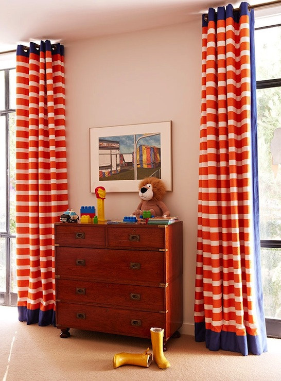 Boys Bedroom Curtains
 Orange Curtains Traditional boy s room Anne Hepfer