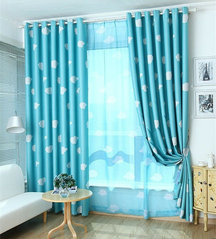Boys Bedroom Curtains
 Blockout Blackout Eyelet Curtains Blue Drapes Kids Baby