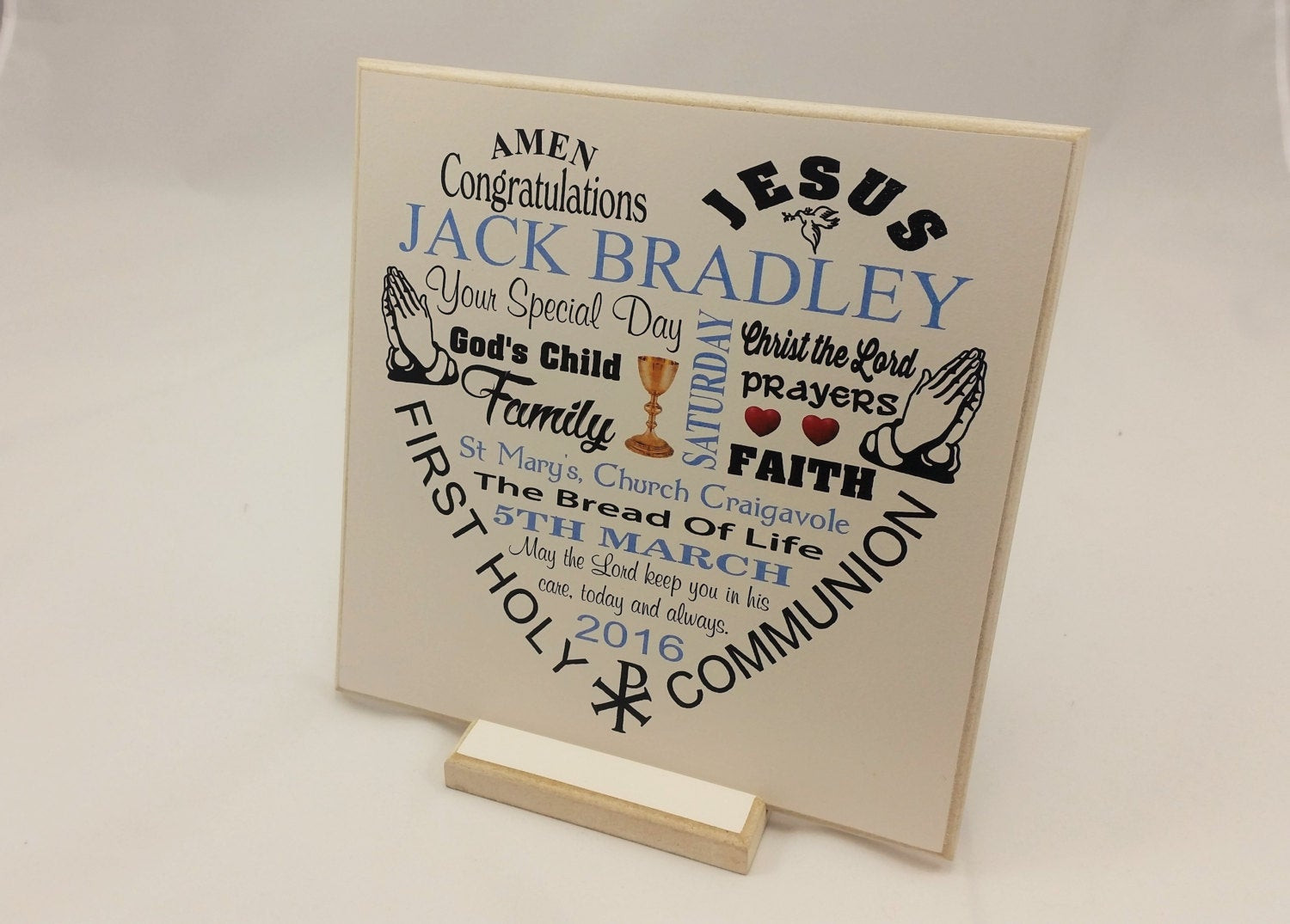 Boys First Communion Gift Ideas
 First munion Gift Boy Girl Personalised Wooden Plaque