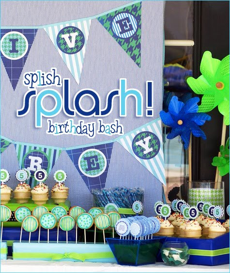 Boys Pool Party Ideas
 A Blue and Green Splish Splash Pool Party Anders Ruff