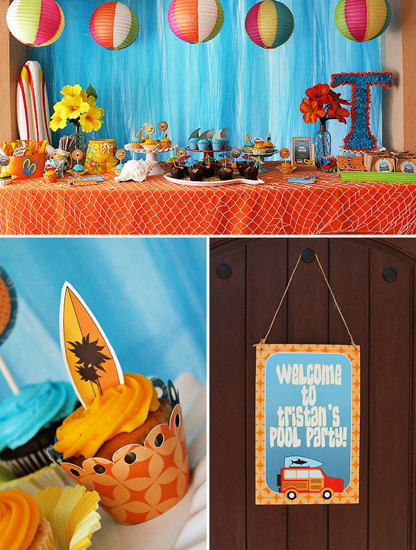Boys Pool Party Ideas
 Cheer s to Summer Surfer Style Kids Pool Party Ideas