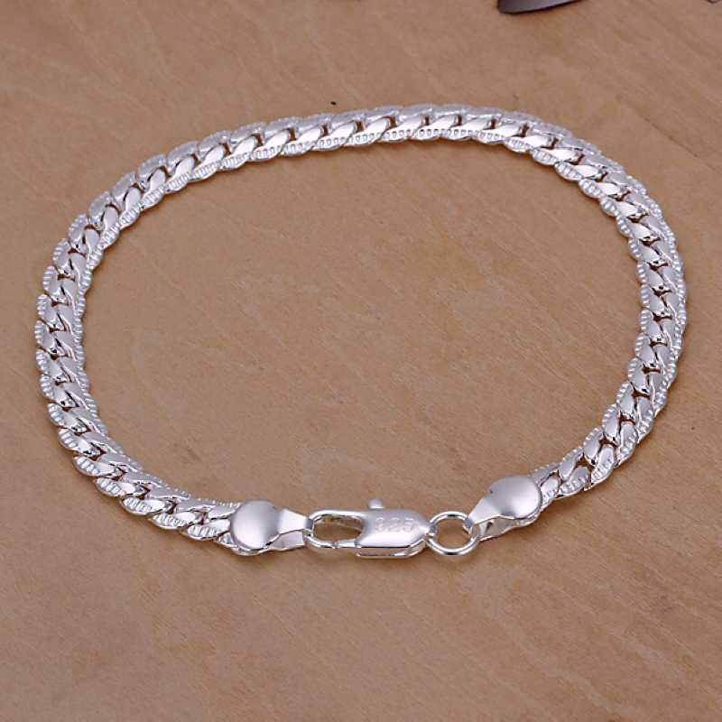Bracelet Pulseras
 Kiteal wholesale silver bracelet fashion jewelry 5MM 20cm