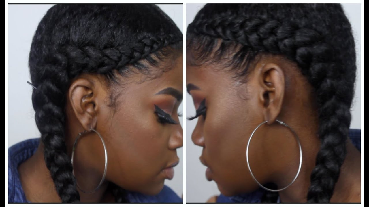 Braid Hairstyles With Weave
 Two Braid Tutorial With weave