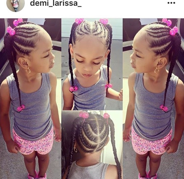 Braided Hairstyles For Little Kids
 cornrows and ponytails