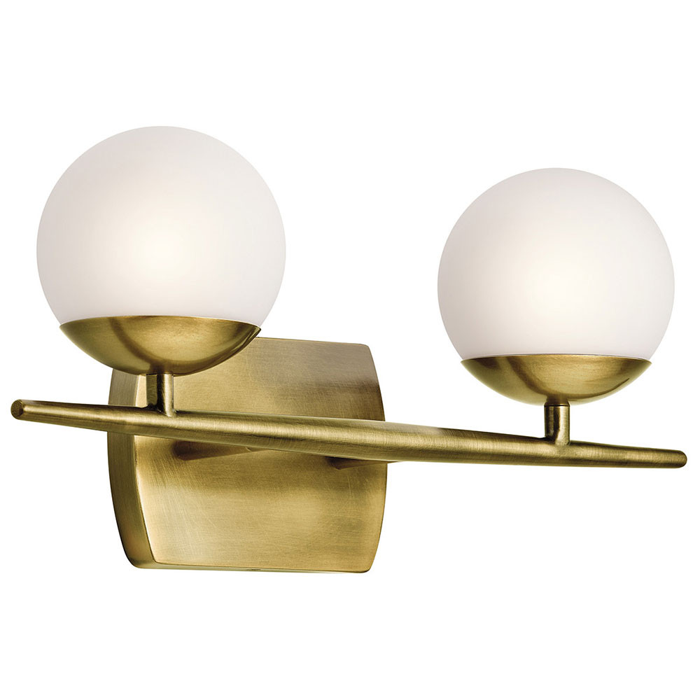 Brass Bathroom Vanity Light
 Kichler NBR Jasper Modern Natural Brass Halogen 2