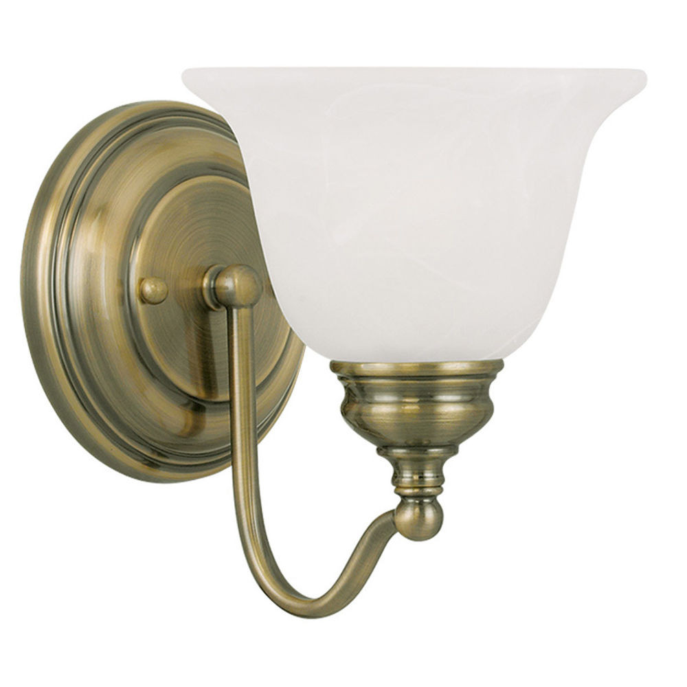 Brass Bathroom Vanity Light
 1 Light Livex Es Antique Brass Bathroom Vanity Lighting