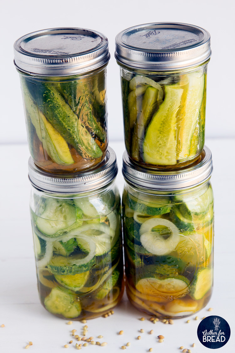 Bread And Butter Pickles Recipe No Canning
 Bread and Butter Refrigerator Pickles Gather for Bread