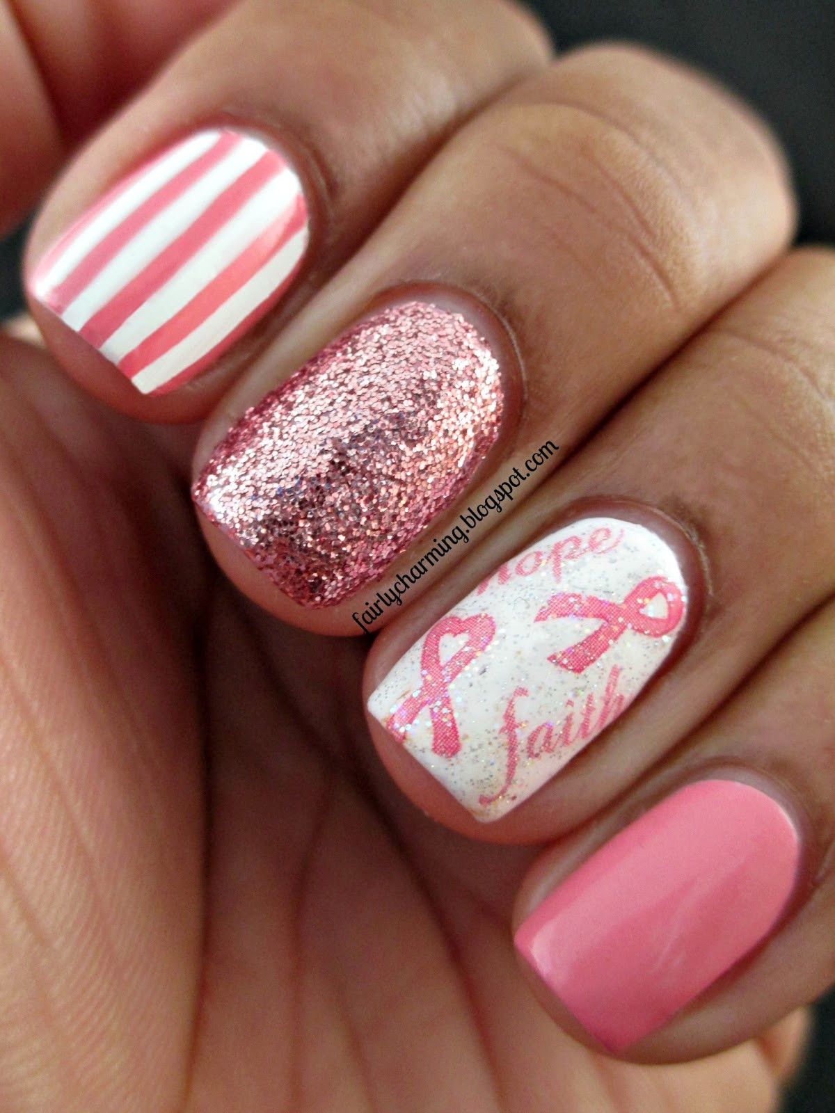 Breast Cancer Awareness Nail Designs
 Fairly Charming Joby Nail Art s Fight Against Breast Cancer