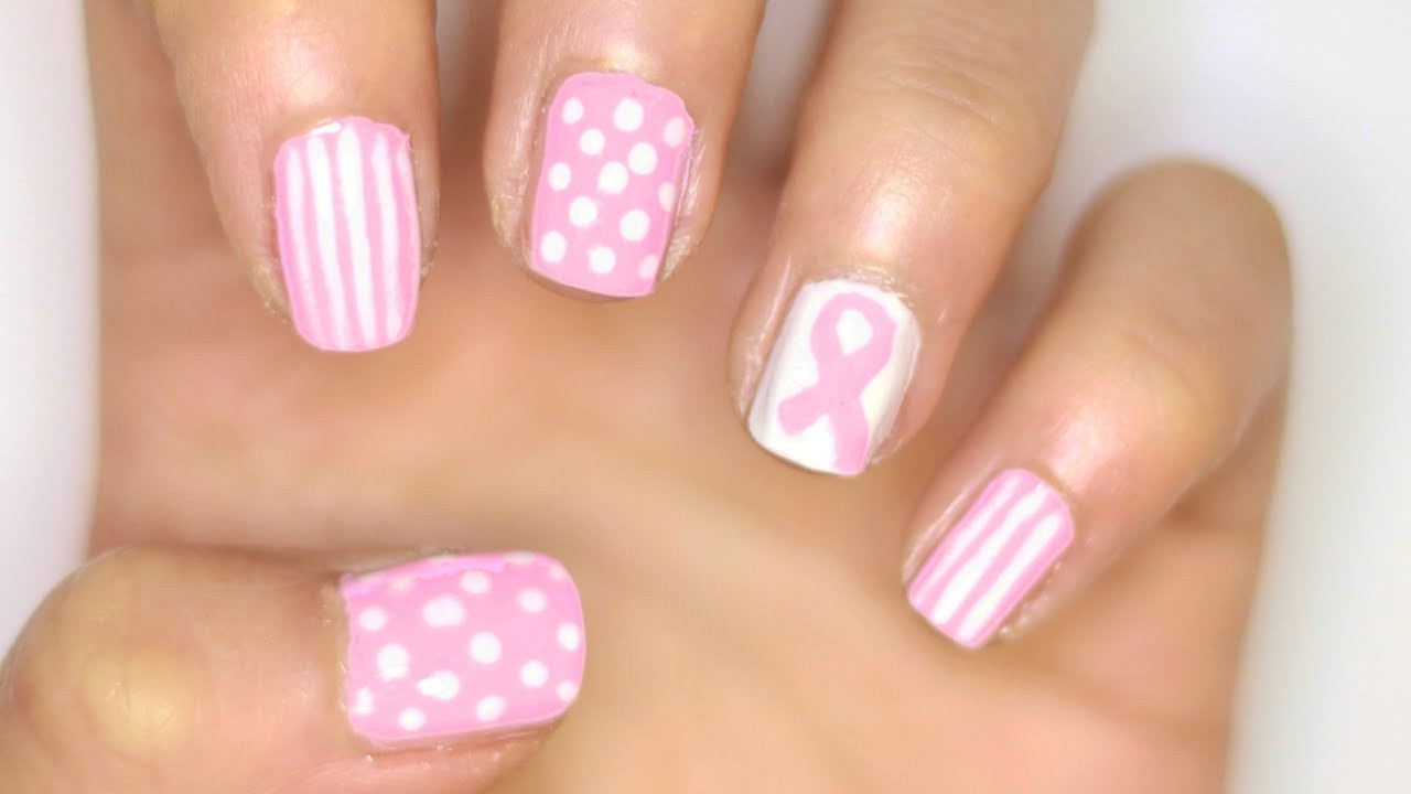 Breast Cancer Awareness Nail Designs
 Breast Cancer Awareness Nail Art ♡ Pink Nail Tutorial