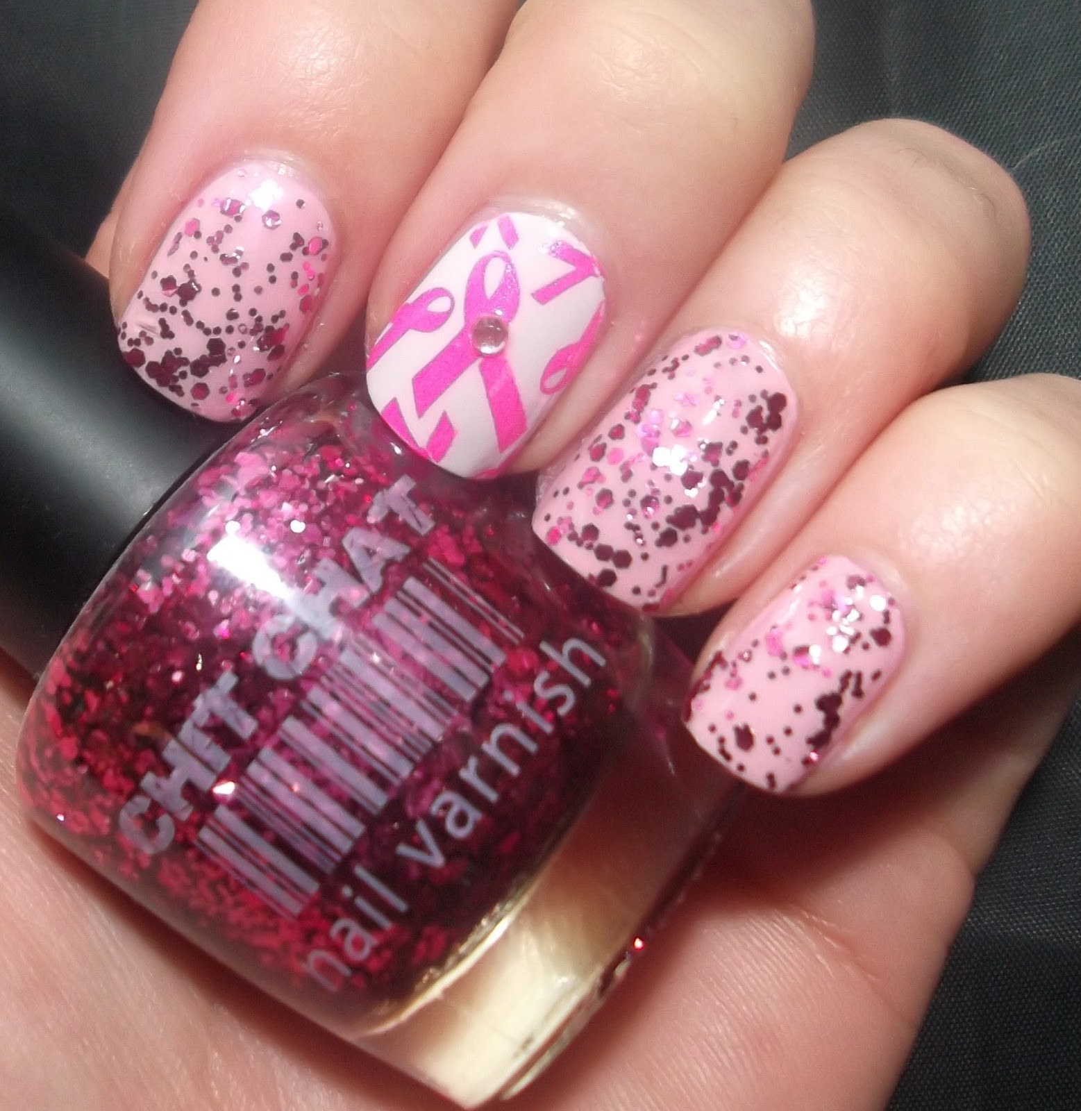 Breast Cancer Awareness Nail Designs
 Lou is Perfectly Polished Breast Cancer Awareness Nail Art